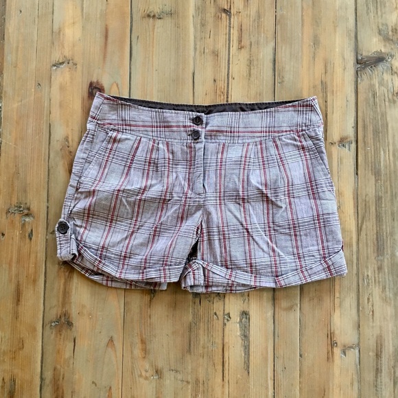 Heart Soul Brown Plaid Shorts Size 9 - Picture 1 of 3